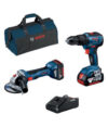 BOSCH-B SUPERKIT 18V TRAPANO+SMERIGLIATRICE+2 BATTERIE 4,0Ah+CARICABATTERIAIC.