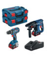 BOSCH-B SUPERKIT 18V TRAPANO+MARTELLO+2BATTERIE 4,0Ah+CARICABATTERIA