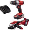 TRAPANO AVVITATORE+SMERIGLIATRICE A BATTERIA ‘TC-TK 18 LI KIT’ KIT 2 PEZZI – EINHELL