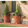 VASO MEZZOTONDO ROMA + SOTTOVASO PP TERRACOTTA CM 27X52 H.CM 49 BAMA