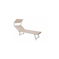 LETTINO SPIAGGIA CON PARASOLE SINGOLO - CM. 186 X 61 X H.38