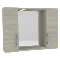 SPECCHIERA DA BAGNO PENSILE DOPPIO 'DIA' CM 77 x 16 x H.57 - ROVERE GRIGIO - SAVINIDUE