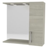 SPECCHIERA DA BAGNO PENSILE SINGOLO CM 58 x 16 x H.57 - ROVERE GRIGIO - SAVINIDUE