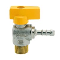 RUBINETTO GAS IN OTTONE A SQUADRO CON FARFALLA PER GPL MASCHIO PORTAGOMMA 1/2X9 - ENOLGAS