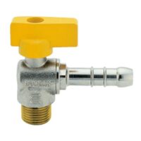 RUBINETTO GAS IN OTTONE A SQUADRO CON FARFALLA PER METANO MASCHIO PORTAGOMMA 1/2X14 - ENOLGAS